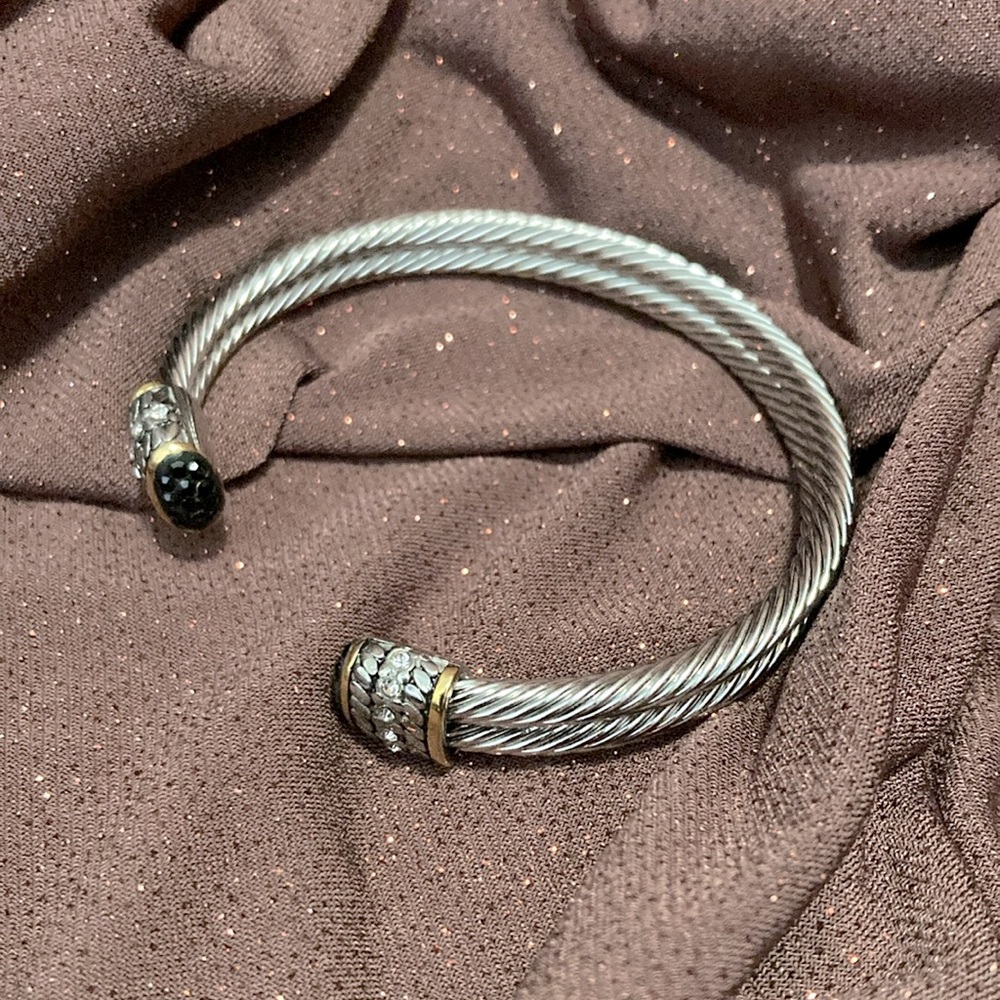 Beautiful Two Tone Cable Bangle - image 4